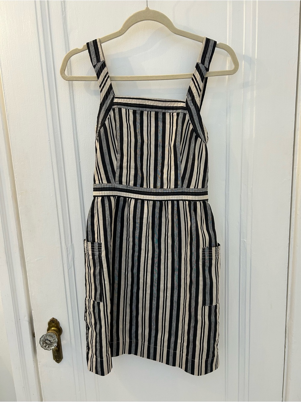 Madewell Black and White Striped Mini Dress